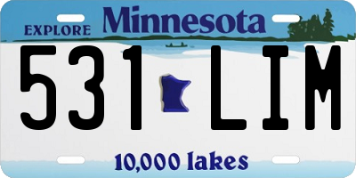 MN license plate 531LIM