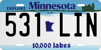 MN license plate 531LIN