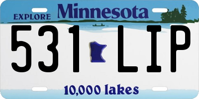 MN license plate 531LIP