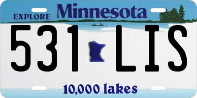 MN license plate 531LIS