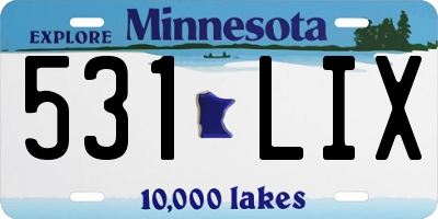 MN license plate 531LIX