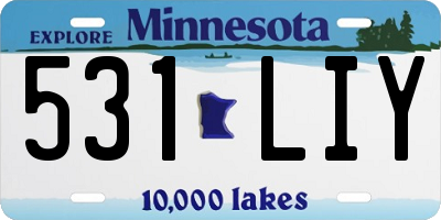 MN license plate 531LIY