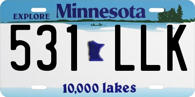 MN license plate 531LLK