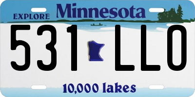 MN license plate 531LLO
