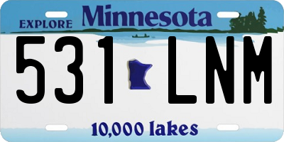 MN license plate 531LNM