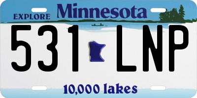 MN license plate 531LNP