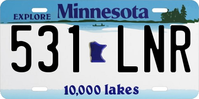 MN license plate 531LNR