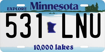 MN license plate 531LNU