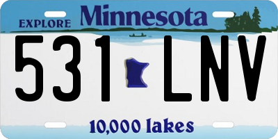MN license plate 531LNV