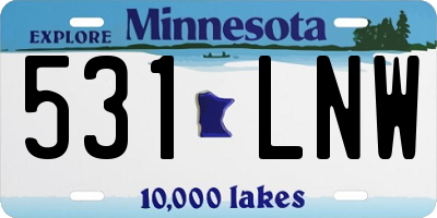MN license plate 531LNW