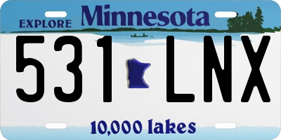 MN license plate 531LNX