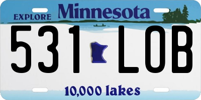 MN license plate 531LOB