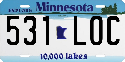 MN license plate 531LOC
