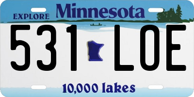 MN license plate 531LOE