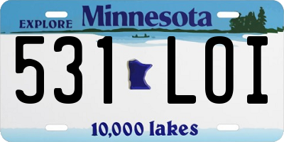 MN license plate 531LOI