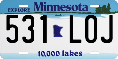 MN license plate 531LOJ