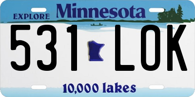 MN license plate 531LOK