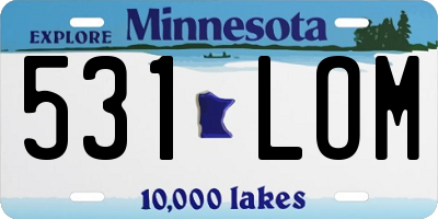 MN license plate 531LOM