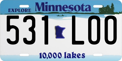 MN license plate 531LOO