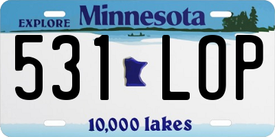 MN license plate 531LOP