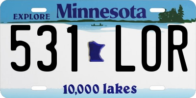 MN license plate 531LOR