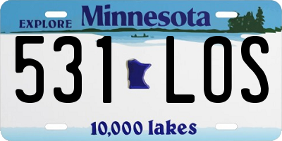 MN license plate 531LOS