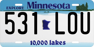 MN license plate 531LOU