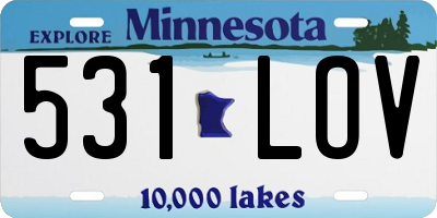 MN license plate 531LOV