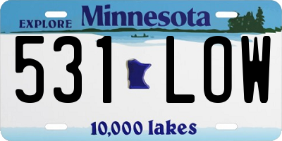 MN license plate 531LOW