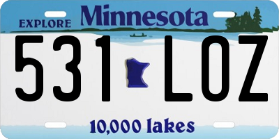 MN license plate 531LOZ