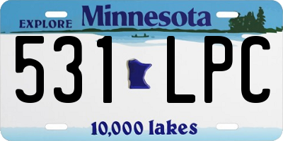 MN license plate 531LPC