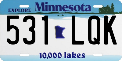 MN license plate 531LQK