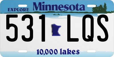 MN license plate 531LQS