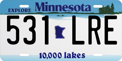 MN license plate 531LRE