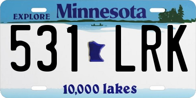 MN license plate 531LRK