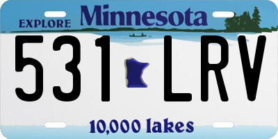 MN license plate 531LRV