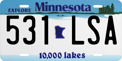 MN license plate 531LSA