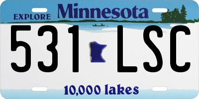 MN license plate 531LSC