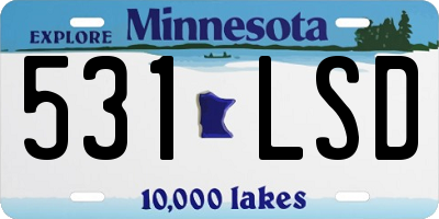 MN license plate 531LSD