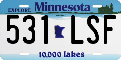 MN license plate 531LSF