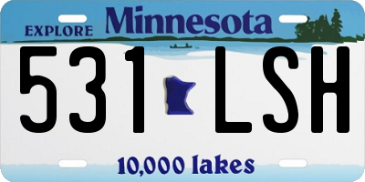 MN license plate 531LSH