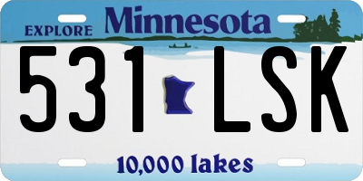 MN license plate 531LSK