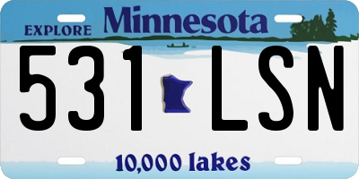 MN license plate 531LSN