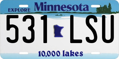 MN license plate 531LSU