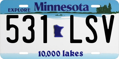 MN license plate 531LSV