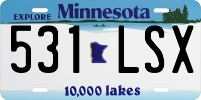 MN license plate 531LSX