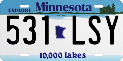 MN license plate 531LSY