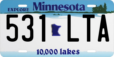 MN license plate 531LTA
