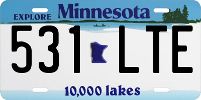 MN license plate 531LTE