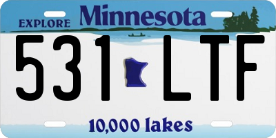 MN license plate 531LTF